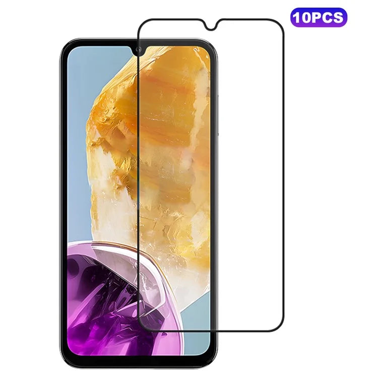 10Pcs For Samsung Galaxy M15 5G Screen Protector Silk Printing Full Glue