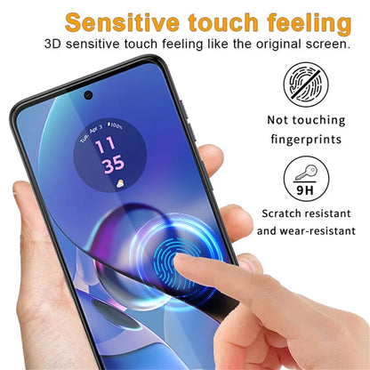 10Pcs For Motorola Moto G04s 4G Silk Printing Screen Protector Full Glue Full Coverage
