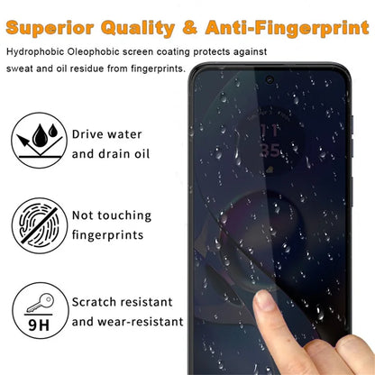 For Motorola Moto G54 5G Anti-Peep Full Screen Protector 2.5D Full Glue Silk Printing