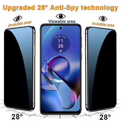 For Motorola Moto G54 5G Anti-Peep Full Screen Protector 2.5D Full Glue Silk Printing