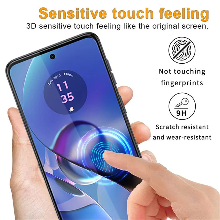 For Motorola Moto G53 5G Screen Protector 2.5D Silk Printing Full Glue Full Coverage