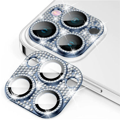 ENKAY HAT PRINCE For iPhone 16 Pro / 16 Pro Max Camera Lens Protector Rhinestone Decor Metal+Tempered Glass Lens Film