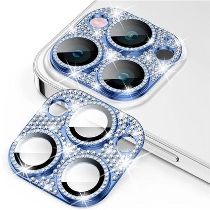ENKAY HAT PRINCE For iPhone 16 Pro / 16 Pro Max Camera Lens Protector Rhinestone Decor Metal+Tempered Glass Lens Film