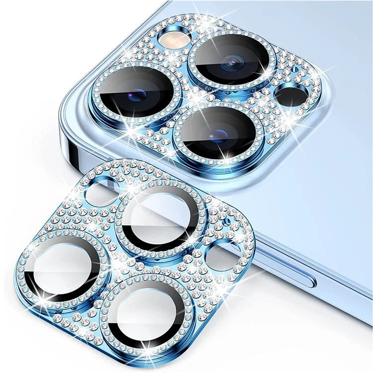 ENKAY HAT PRINCE For iPhone 16 Pro / 16 Pro Max Camera Lens Protector Rhinestone Decor Metal+Tempered Glass Lens Film