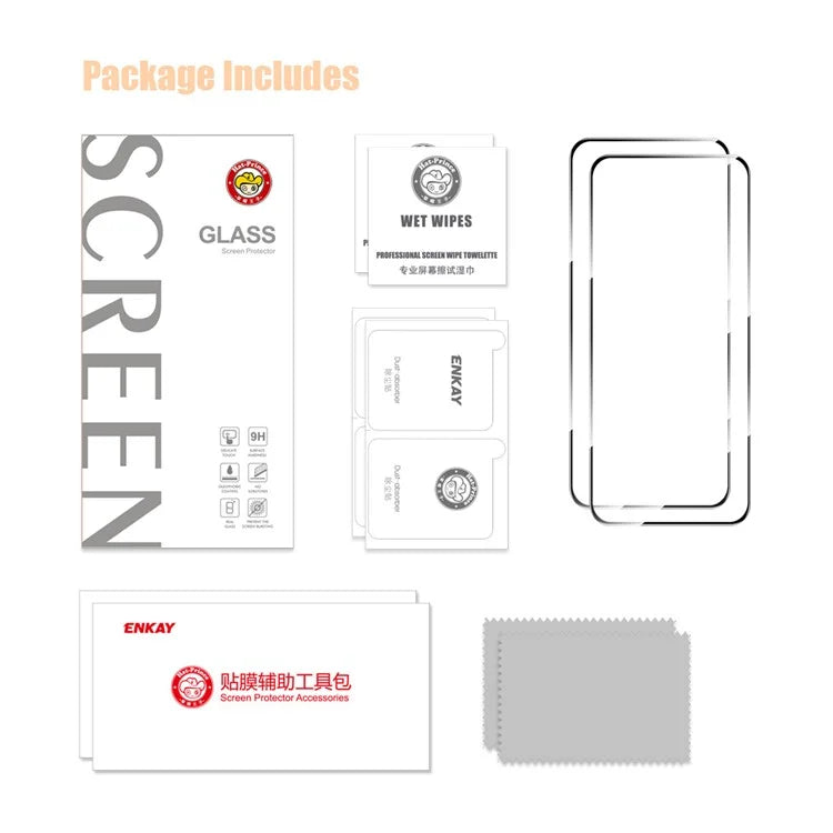 ENKAY HAT PRINCE 2Pcs For Samsung Galaxy M55 5G / F55 5G / C55 5G Screen Protector 0.26mm 2.5D High Aluminium-Silicon Glass Film