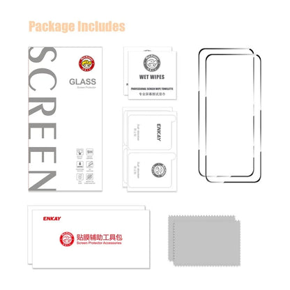 ENKAY HAT PRINCE 2Pcs For Samsung Galaxy M55 5G / F55 5G / C55 5G Screen Protector 0.26mm 2.5D High Aluminium-Silicon Glass Film