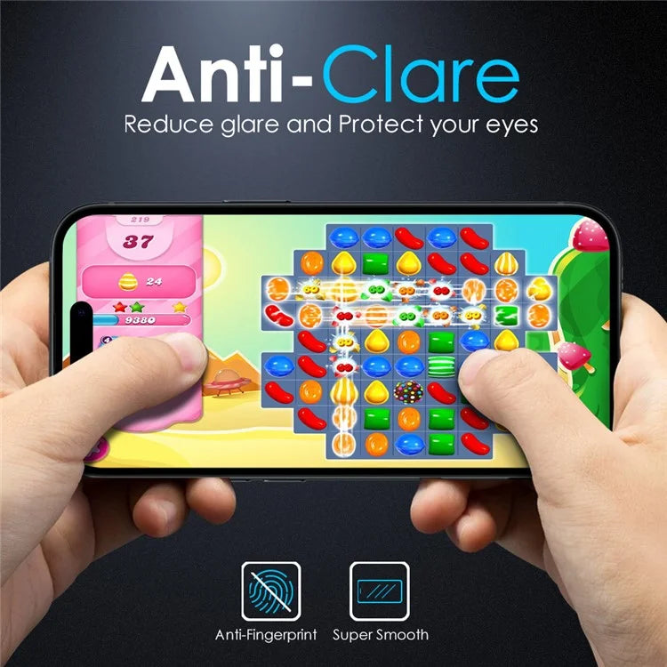 NORTHJO A++ For iPhone 15 Matte Screen Protector Anti-Fingerprint Full Coverage Tempered Glass Film