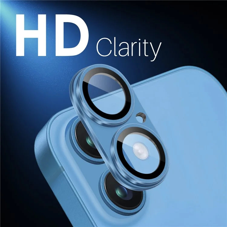 NORTHJO For iPhone 16 / 16 Plus Matte Camera Lens Protector Integrated Metal + Tempered Glass Lens Film