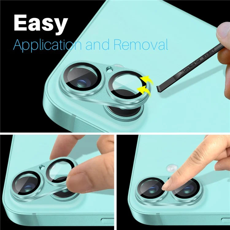 NORTHJO For iPhone 16 / 16 Plus Matte Camera Lens Protector Integrated Metal + Tempered Glass Lens Film