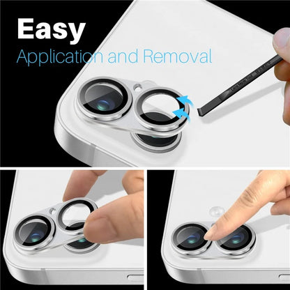 NORTHJO For iPhone 16 / 16 Plus Matte Camera Lens Protector Integrated Metal + Tempered Glass Lens Film