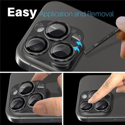 NORTHJO For iPhone 16 Pro / 16 Pro Max Camera Lens Protector Integrated Matte Metal + Tempered Glass Lens Film