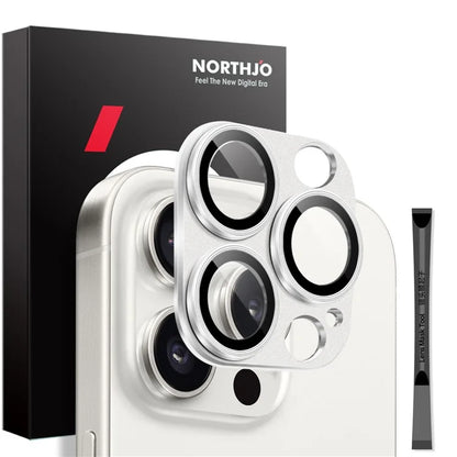 NORTHJO For iPhone 16 Pro / 16 Pro Max Camera Lens Protector Integrated Matte Metal + Tempered Glass Lens Film