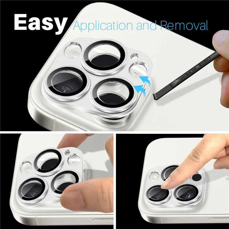 NORTHJO For iPhone 16 Pro / 16 Pro Max Camera Lens Protector Integrated Matte Metal + Tempered Glass Lens Film