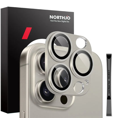 NORTHJO For iPhone 16 Pro / 16 Pro Max Camera Lens Protector Integrated Matte Metal + Tempered Glass Lens Film