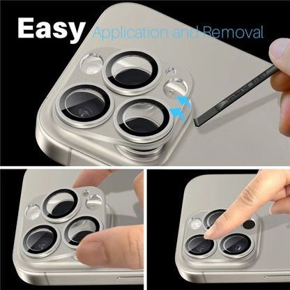 NORTHJO For iPhone 16 Pro / 16 Pro Max Camera Lens Protector Integrated Matte Metal + Tempered Glass Lens Film