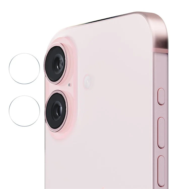 ENKAY HAT PRINCE 2Pcs / Group For iPhone 16 / 16 Plus Camera Lens Protector High Aluminum-Silicon Glass Lens Film 0.2mm 9H