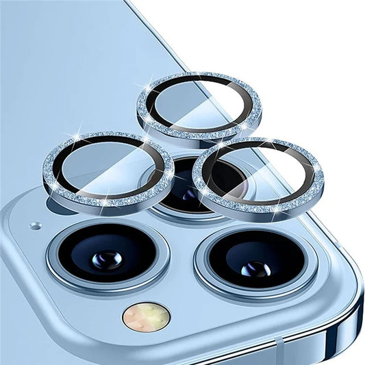 ENKAY HAT PRINCE 1Set For iPhone 16 Pro / 16 Pro Max Camera Lens Protector Glitter Metal Ring Lens Film