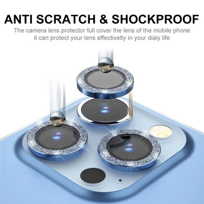 ENKAY HAT PRINCE 1Set For iPhone 16 Pro / 16 Pro Max Camera Lens Protector Glitter Metal Ring Lens Film