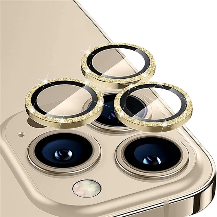 ENKAY HAT PRINCE 1Set For iPhone 16 Pro / 16 Pro Max Camera Lens Protector Glitter Metal Ring Lens Film