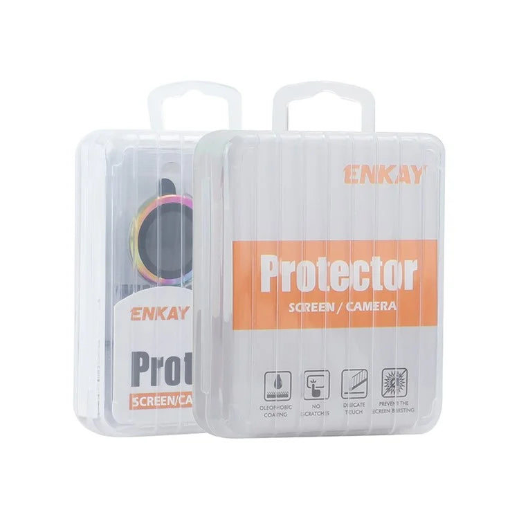 ENKAY HAT PRINCE 1Set For iPhone 16 / 16 Plus Camera Lens Film Glitter Metal Ring Lens Protector