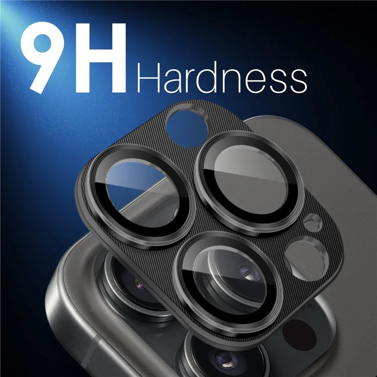 NORTHJO For iPhone 16 Pro Max / 16 Pro Integrated Camera Lens Protector CD Vein Metal Frame + Tempered Glass Lens Film