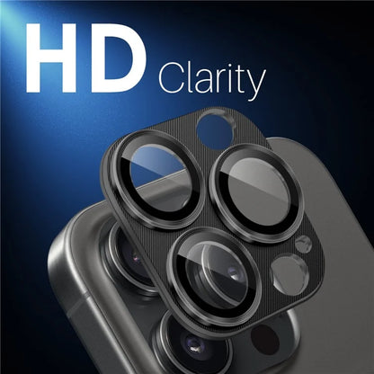 NORTHJO For iPhone 16 Pro Max / 16 Pro Integrated Camera Lens Protector CD Vein Metal Frame + Tempered Glass Lens Film