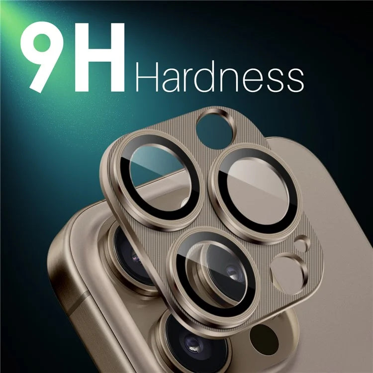 NORTHJO For iPhone 16 Pro Max / 16 Pro Integrated Camera Lens Protector CD Vein Metal Frame + Tempered Glass Lens Film