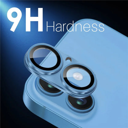 NORTHJO For iPhone 16 Plus / 16 Integrated Camera Lens Protector CD Vein Metal Frame + Tempered Glass Lens Film