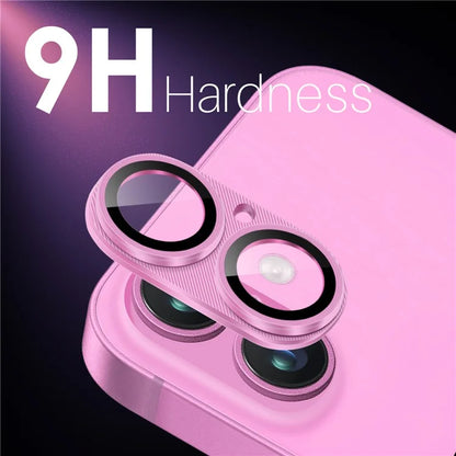 NORTHJO For iPhone 16 Plus / 16 Integrated Camera Lens Protector CD Vein Metal Frame + Tempered Glass Lens Film
