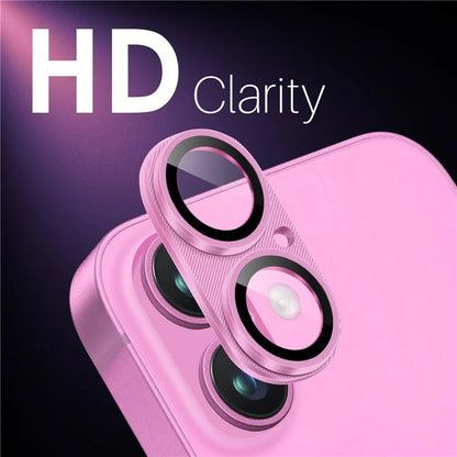 NORTHJO For iPhone 16 Plus / 16 Integrated Camera Lens Protector CD Vein Metal Frame + Tempered Glass Lens Film
