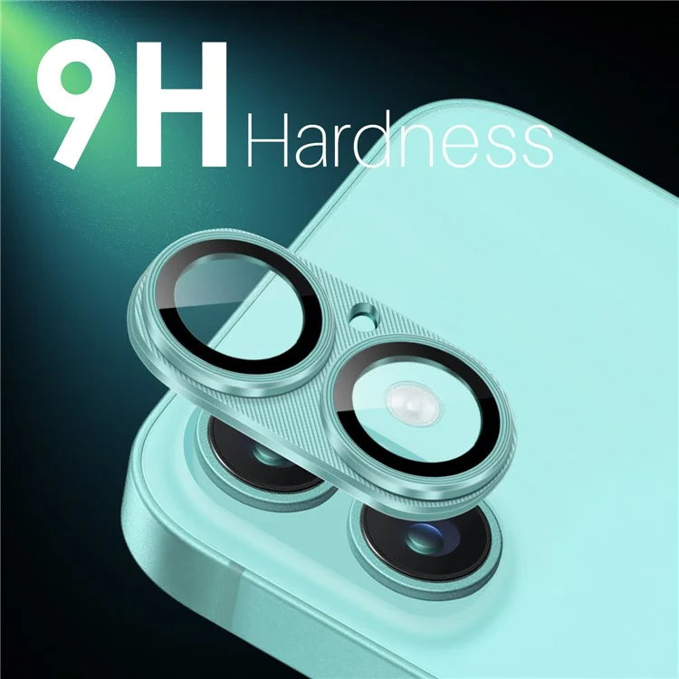 NORTHJO For iPhone 16 Plus / 16 Integrated Camera Lens Protector CD Vein Metal Frame + Tempered Glass Lens Film