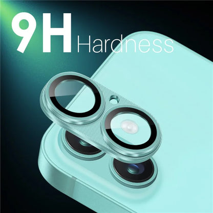 NORTHJO For iPhone 16 Plus / 16 Integrated Camera Lens Protector CD Vein Metal Frame + Tempered Glass Lens Film
