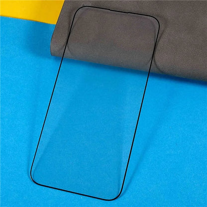 For iPhone 16 Pro Max Tempered Glass Film Full Coverage Silk Print Full Glue Screen Protector