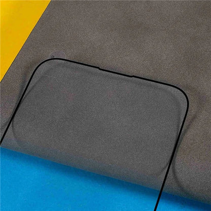 For iPhone 16 Pro Max Tempered Glass Film Full Coverage Silk Print Full Glue Screen Protector