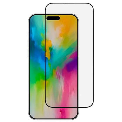 For iPhone 16 Full Coverage Silk Print  Tem9Dpered Glass Film Anti-Shatter Screen Protector