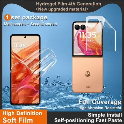 IMAK Hydrogel Film 4th Gen for Motorola Razr 50 Ultra 5G / Razr+ 2024 5G 1 Set TPU Screen Film (Front Screen+Rear Screen)