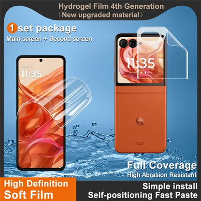 IMAK Hydrogel Film 4th Gen for Motorola Razr 50 5G / Razr 2024 5G 1 Set TPU Screen Film (Front Screen+Rear Screen)