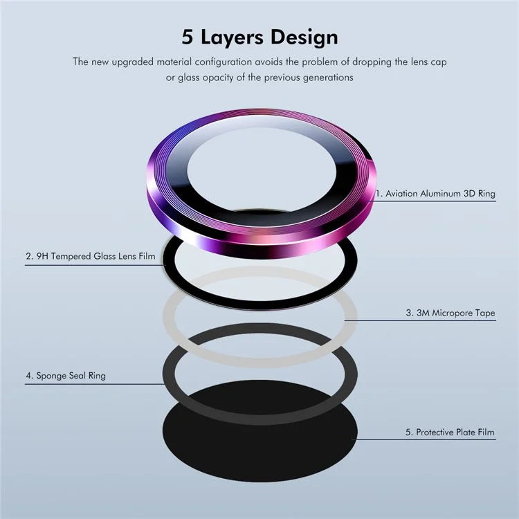 ENKAY HAT PRINCE 1Set For Xiaomi Mix Flip 5G Camera Lens Protector Metal Ring Lens Film
