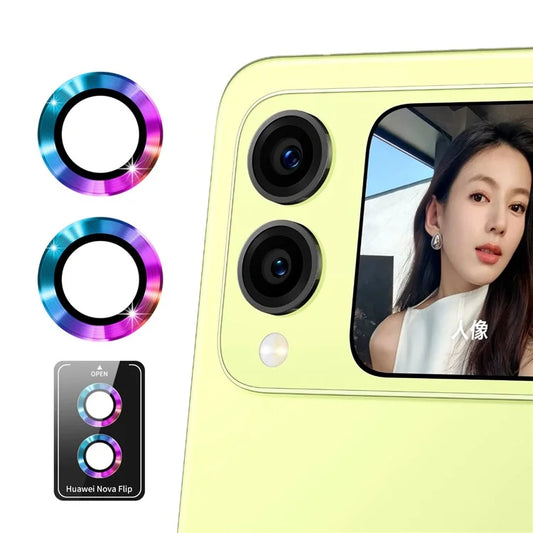 ENKAY HAT PRINCE 1Set For Huawei nova Flip 5G Camera Lens Protector Metal Ring Lens Film