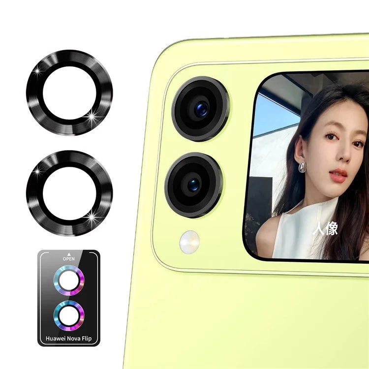 ENKAY HAT PRINCE 1Set For Huawei nova Flip 5G Camera Lens Protector Metal Ring Lens Film