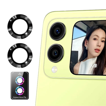 ENKAY HAT PRINCE 1Set For Huawei nova Flip 5G Camera Lens Protector Metal Ring Lens Film
