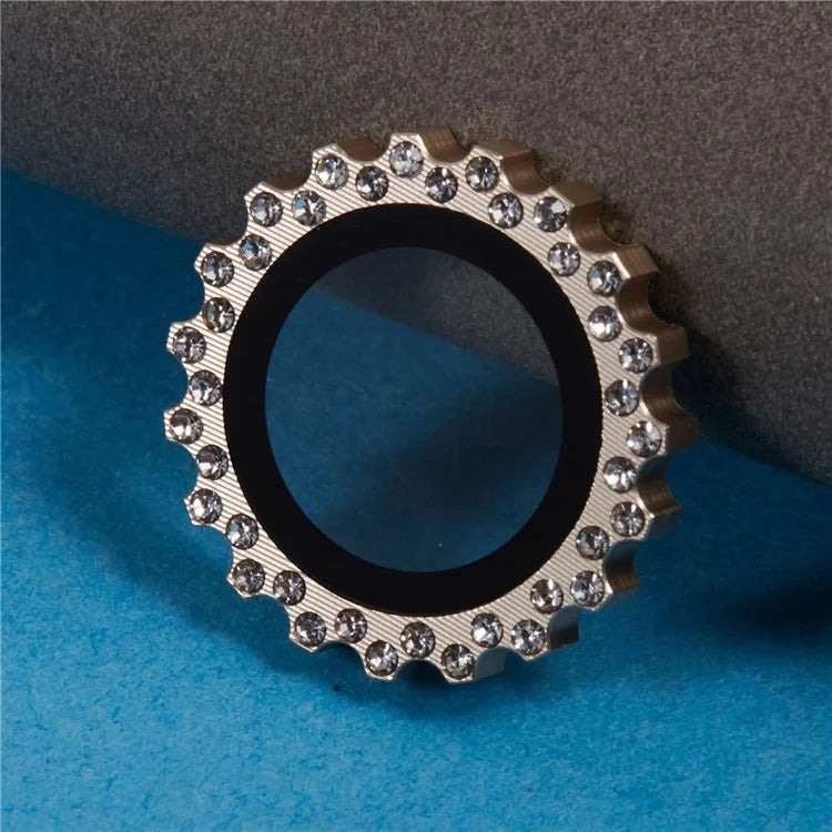 2Pcs / Set For iPhone 16 / 16 Plus Camera Lens Protector Gear Shape Rhinestone Decor Corning Gorilla Glass Lens Film