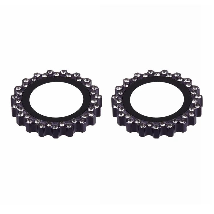 2Pcs / Set For iPhone 16 / 16 Plus Camera Lens Protector Gear Shape Rhinestone Decor Corning Gorilla Glass Lens Film