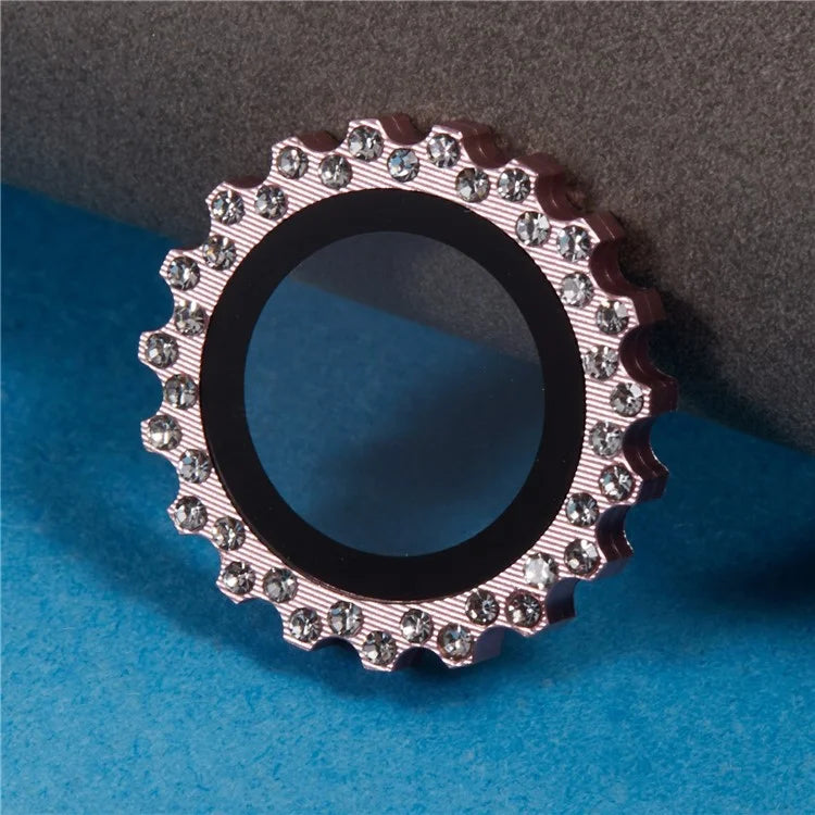 2Pcs / Set For iPhone 16 / 16 Plus Camera Lens Protector Gear Shape Rhinestone Decor Corning Gorilla Glass Lens Film