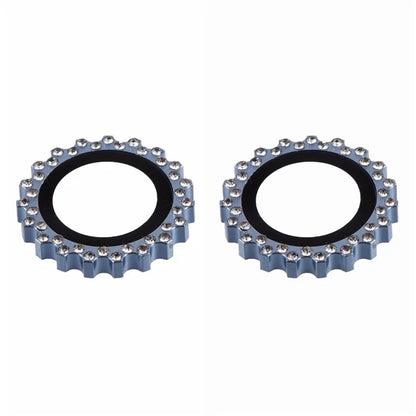 2Pcs / Set For iPhone 16 / 16 Plus Camera Lens Protector Gear Shape Rhinestone Decor Corning Gorilla Glass Lens Film