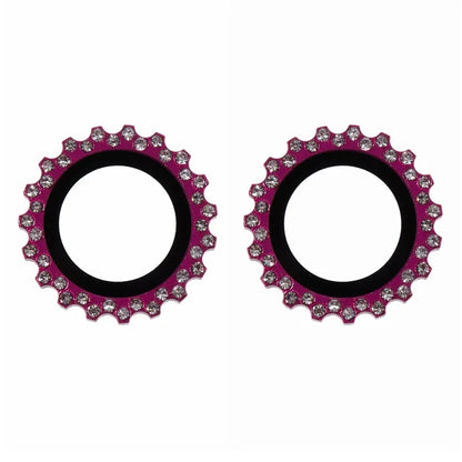 2Pcs / Set For iPhone 16 / 16 Plus Camera Lens Protector Gear Shape Rhinestone Decor Corning Gorilla Glass Lens Film