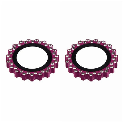 2Pcs / Set For iPhone 16 / 16 Plus Camera Lens Protector Gear Shape Rhinestone Decor Corning Gorilla Glass Lens Film
