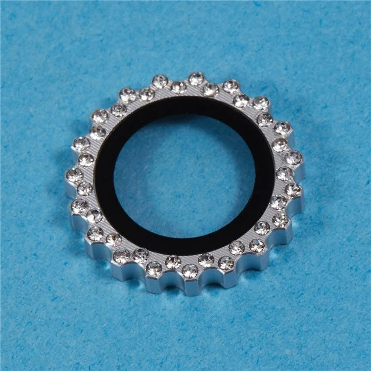 2Pcs / Set For iPhone 16 / 16 Plus Camera Lens Protector Gear Shape Rhinestone Decor Corning Gorilla Glass Lens Film