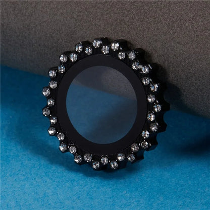 2Pcs / Set For iPhone 16 / 16 Plus Camera Lens Protector Gear Shape Rhinestone Decor Corning Gorilla Glass Lens Film