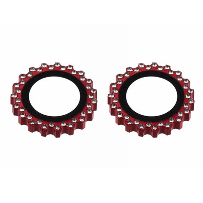 2Pcs / Set For iPhone 16 / 16 Plus Camera Lens Protector Gear Shape Rhinestone Decor Corning Gorilla Glass Lens Film